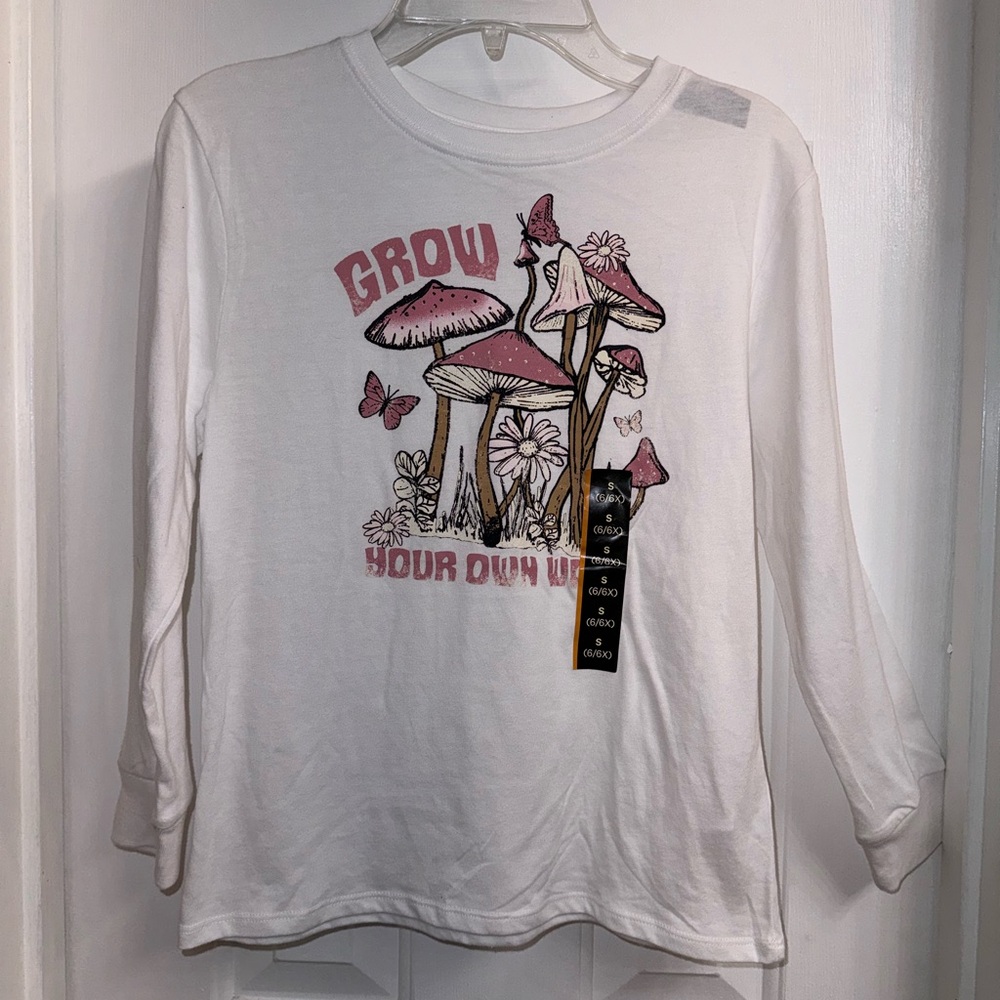 Art Class Long Sleeves GraphicTee Shirt, Grow Your Own Way, Girls Small ( 6/6X )